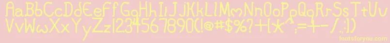 MaryJane Font – Yellow Fonts on Pink Background