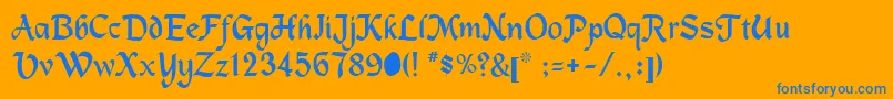 MetermiserRegular Font – Blue Fonts on Orange Background