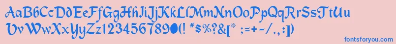 MetermiserRegular Font – Blue Fonts on Pink Background