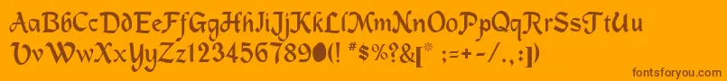 MetermiserRegular Font – Brown Fonts on Orange Background