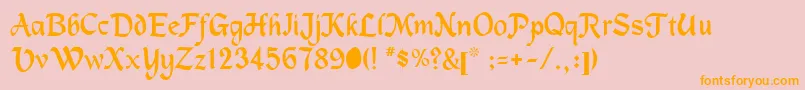 MetermiserRegular Font – Orange Fonts on Pink Background