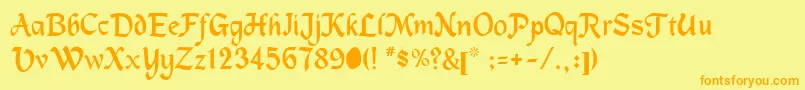 MetermiserRegular Font – Orange Fonts on Yellow Background