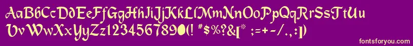 MetermiserRegular Font – Yellow Fonts on Purple Background