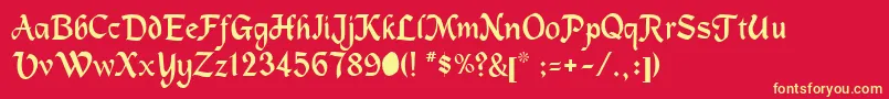 MetermiserRegular Font – Yellow Fonts on Red Background