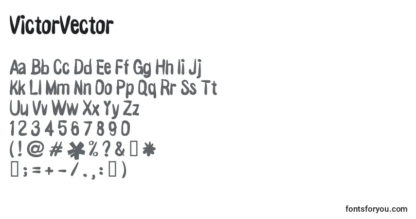Schriftart VictorVector – Alphabet, Zahlen, spezielle Symbole