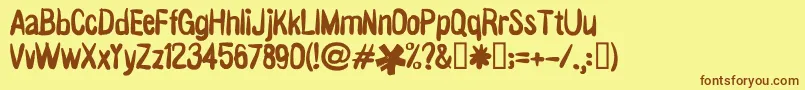 VictorVector Font – Brown Fonts on Yellow Background