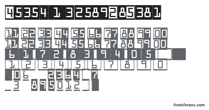 Czcionka DeconumbersLhOcra – alfabet, cyfry, specjalne znaki