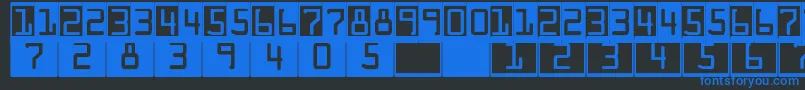 Czcionka DeconumbersLhOcra – niebieskie czcionki na czarnym tle