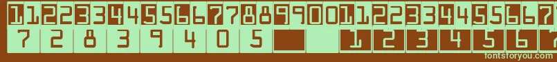 Шрифт DeconumbersLhOcra – зелёные шрифты на коричневом фоне