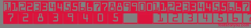 DeconumbersLhOcra Font – Red Fonts on Gray Background