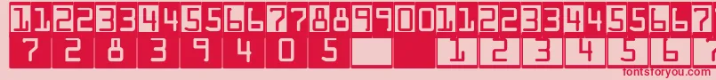 DeconumbersLhOcra Font – Red Fonts on Pink Background
