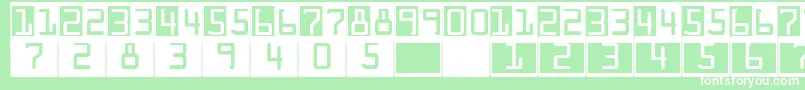 Fonte DeconumbersLhOcra – fontes brancas em um fundo verde