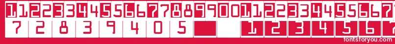 DeconumbersLhOcra Font – White Fonts on Red Background