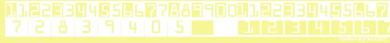 DeconumbersLhOcra Font – White Fonts on Yellow Background