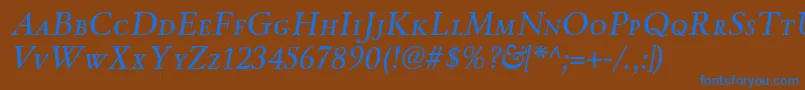 Czcionka WinthorpescItalic – niebieskie czcionki na brązowym tle