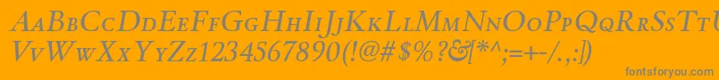 WinthorpescItalic-Schriftart – Graue Schriften auf orangefarbenem Hintergrund