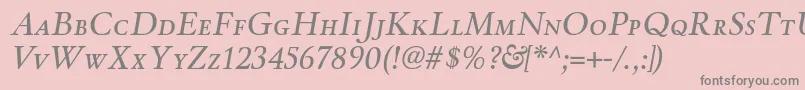 Czcionka WinthorpescItalic – szare czcionki na różowym tle