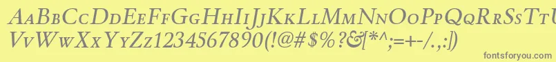 WinthorpescItalic Font – Gray Fonts on Yellow Background