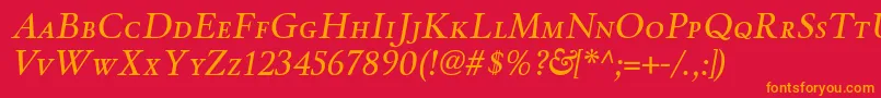 Шрифт WinthorpescItalic – оранжевые шрифты на красном фоне