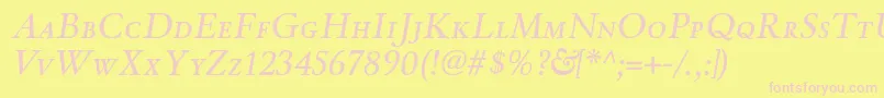 WinthorpescItalic Font – Pink Fonts on Yellow Background