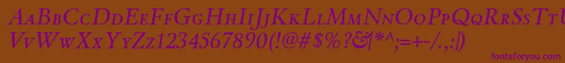 WinthorpescItalic Font – Purple Fonts on Brown Background
