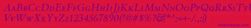 WinthorpescItalic Font – Purple Fonts on Red Background