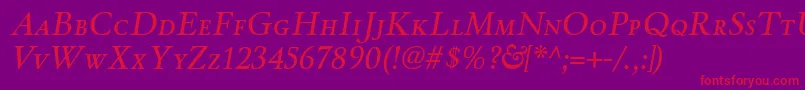 WinthorpescItalic Font – Red Fonts on Purple Background