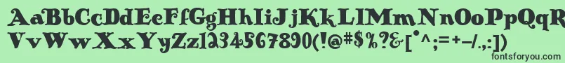 フォントAntiqueno14 – 緑の背景に黒い文字