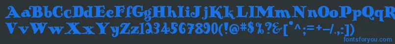 フォントAntiqueno14 – 黒い背景に青い文字