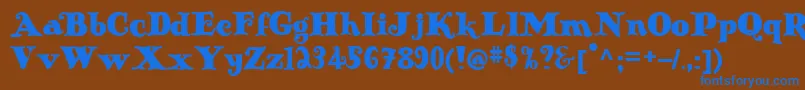 フォントAntiqueno14 – 茶色の背景に青い文字