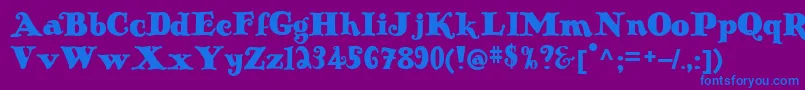 Antiqueno14-fontti – siniset fontit violetilla taustalla