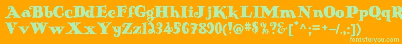 Antiqueno14 Font – Green Fonts on Orange Background