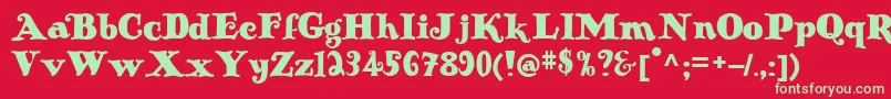 Antiqueno14 Font – Green Fonts on Red Background