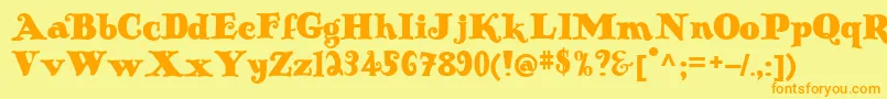 Antiqueno14 Font – Orange Fonts on Yellow Background