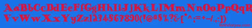 フォントAntiqueno14 – 赤い文字の青い背景