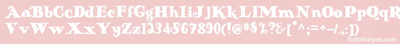 Antiqueno14-fontti – valkoiset fontit vaaleanpunaisella taustalla