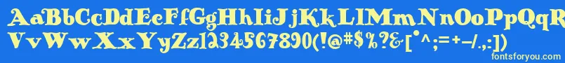 Antiqueno14 Font – Yellow Fonts on Blue Background