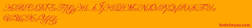 Antatomy-Schriftart – Rote Schriften auf orangefarbenem Hintergrund