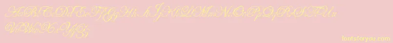 Antatomy-Schriftart – Gelbe Schriften auf rosa Hintergrund