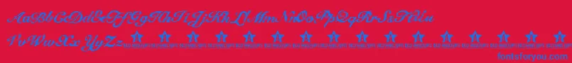 ThedreamTrial Font – Blue Fonts on Red Background