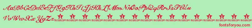 ThedreamTrial Font – Red Fonts on Green Background