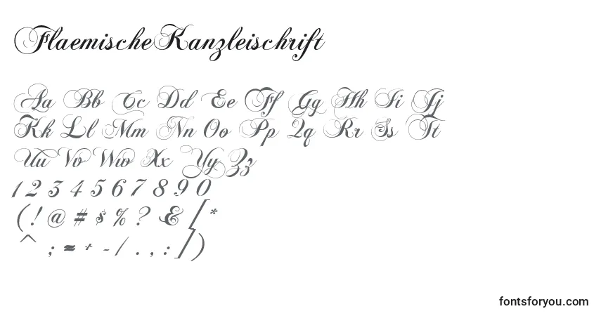 Schriftart FlaemischeKanzleischrift – Alphabet, Zahlen, spezielle Symbole