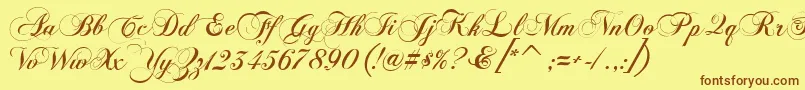 FlaemischeKanzleischrift Font – Brown Fonts on Yellow Background