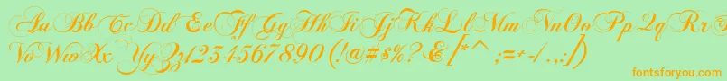 FlaemischeKanzleischrift Font – Orange Fonts on Green Background