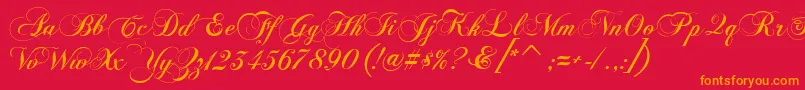 FlaemischeKanzleischrift Font – Orange Fonts on Red Background