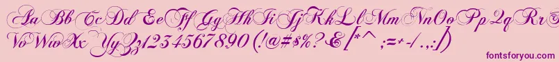 FlaemischeKanzleischrift-Schriftart – Violette Schriften auf rosa Hintergrund