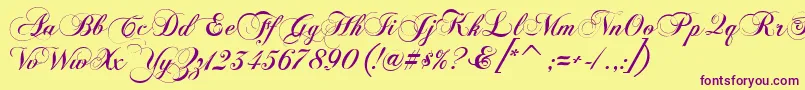 FlaemischeKanzleischrift Font – Purple Fonts on Yellow Background