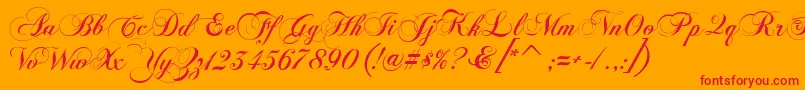 FlaemischeKanzleischrift Font – Red Fonts on Orange Background