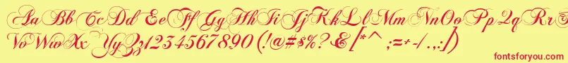 FlaemischeKanzleischrift Font – Red Fonts on Yellow Background