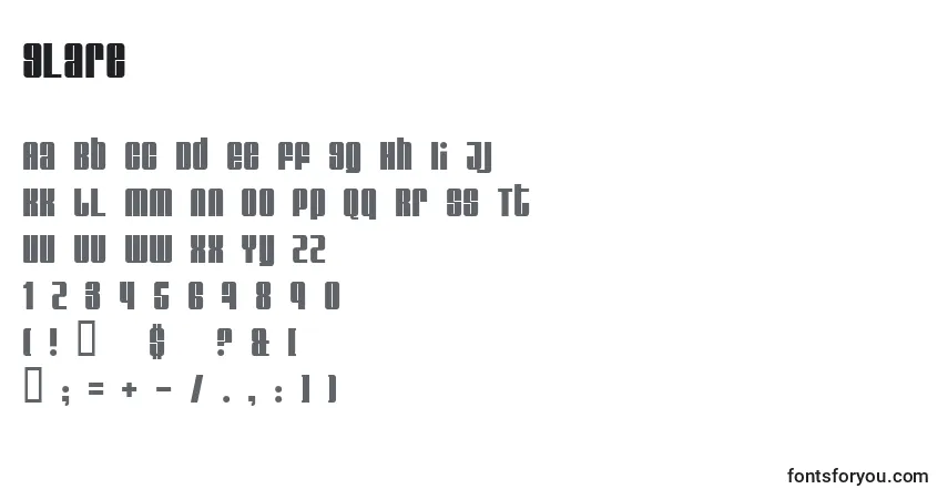 Glare Font – alphabet, numbers, special characters